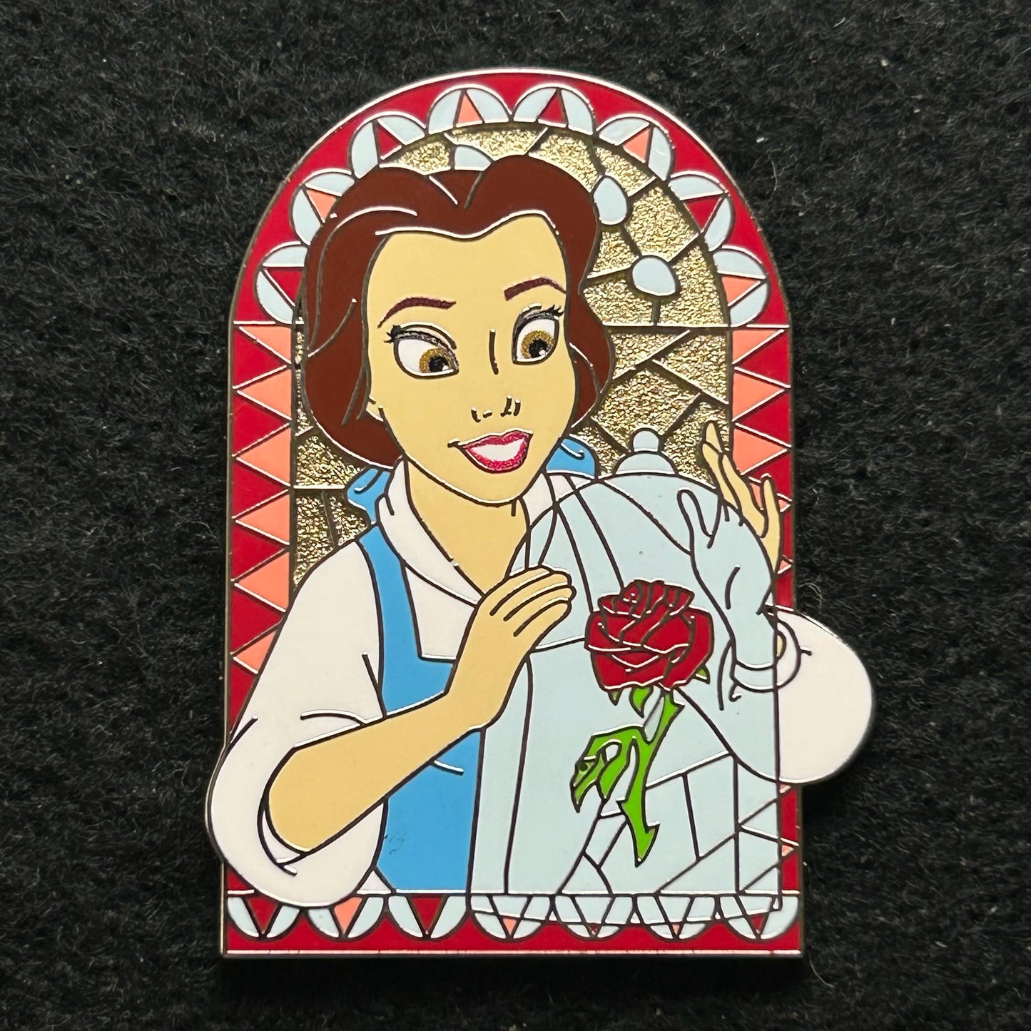 2025 - Belle - In Window - With Rose in Glass - Beauty and the Beast - Disney Pin