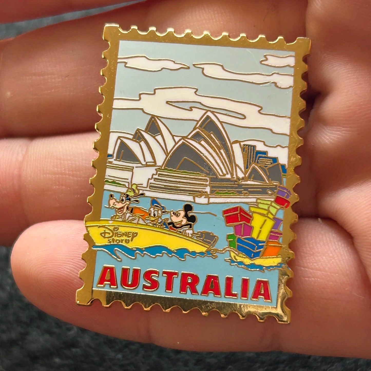Mickey, Donald, and Goofy - In Boat - Australia - Disney Pin
