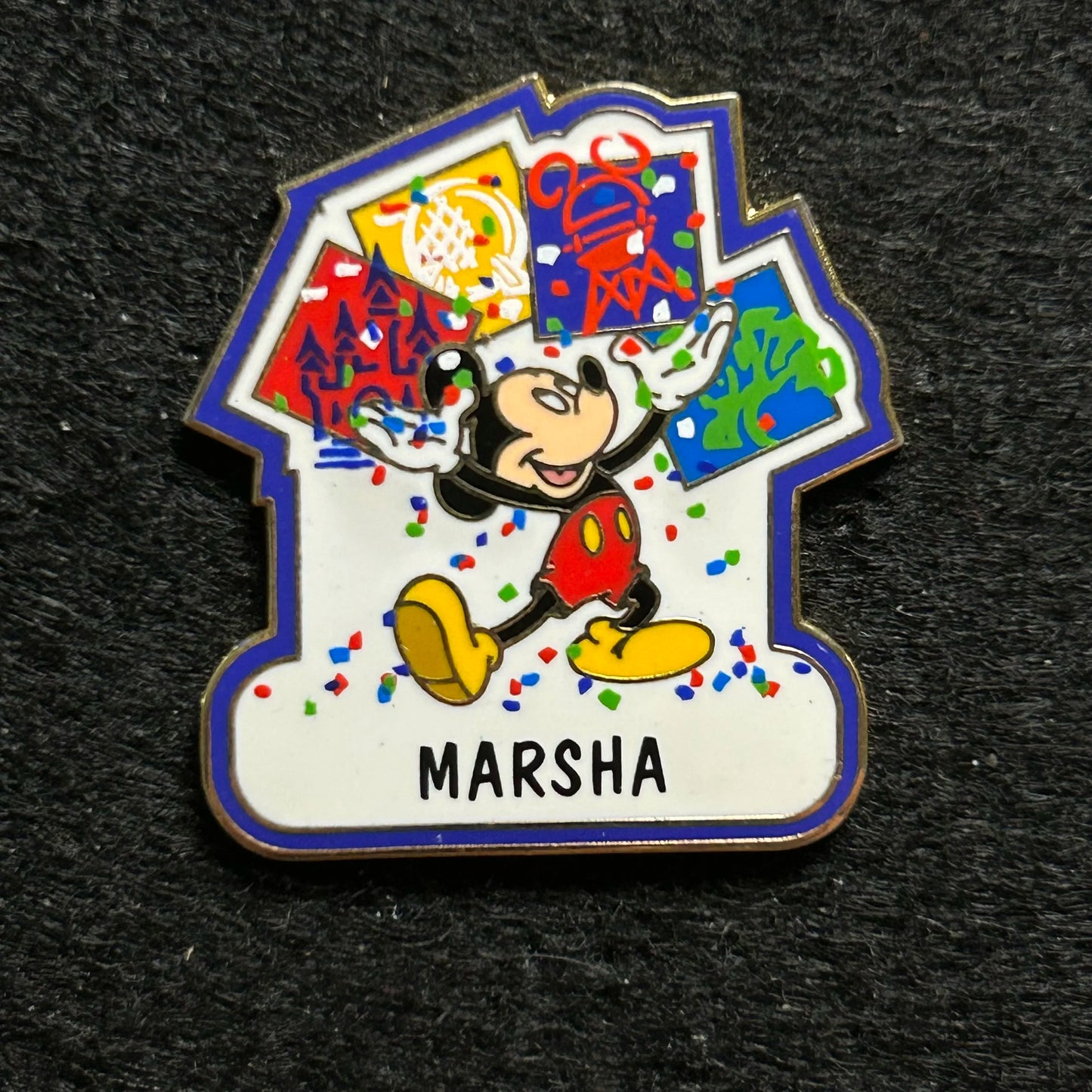 WDW - Mickey Mouse Celebrating - Personalized MARSHA - Disney Pin