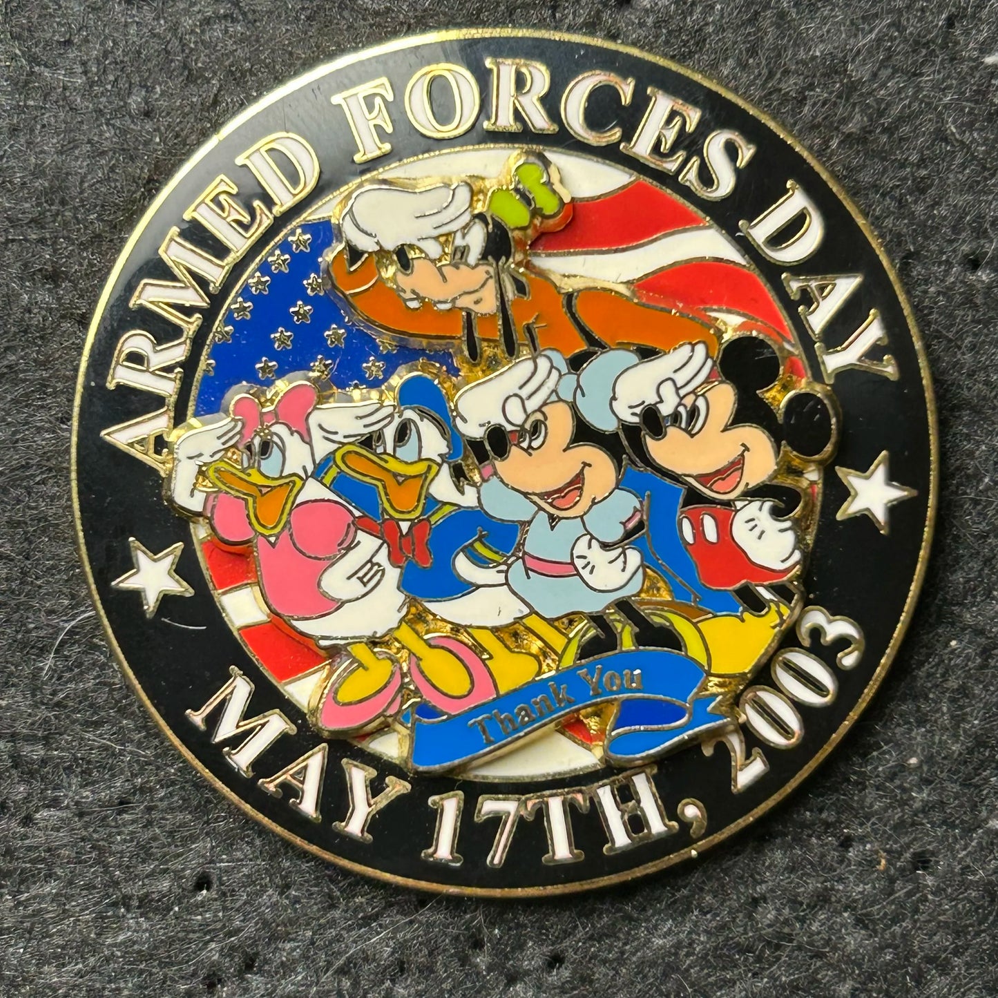 2003 - Daisy, Donald, Goofy, Mickey, and Minnie Mouse - Armed Forces - LE 2,500 - Disney Pin on Pin