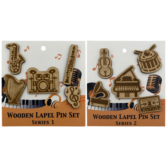 2026 - Musical Instruments - Wooden Pin Full Set Bundle of 10 - With Magnets
