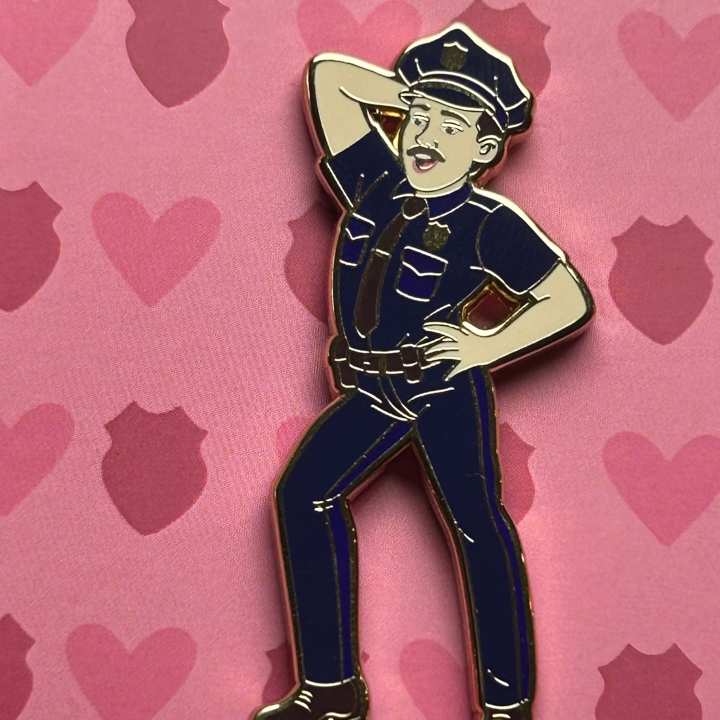 2025 - Protect and Serve - Sassy Policeman - 24 k Gold Plated Pin - Hive Exclusive