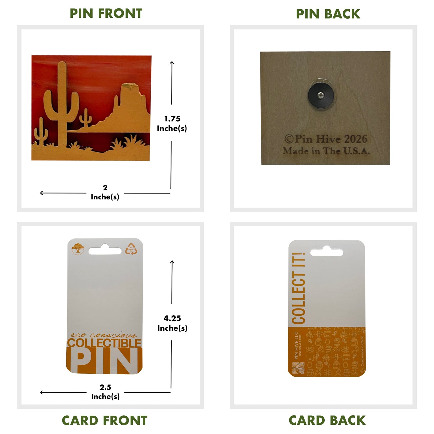 Desert Scene - Wooden Pin & Magnet