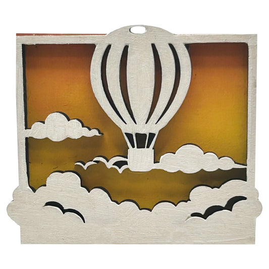 Hot Air Balloon at Sunset - Wooden Pin & Magnet