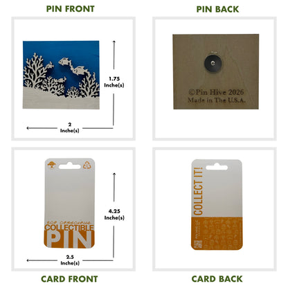Fish at Coral Reef - Wooden Pin & Magnet