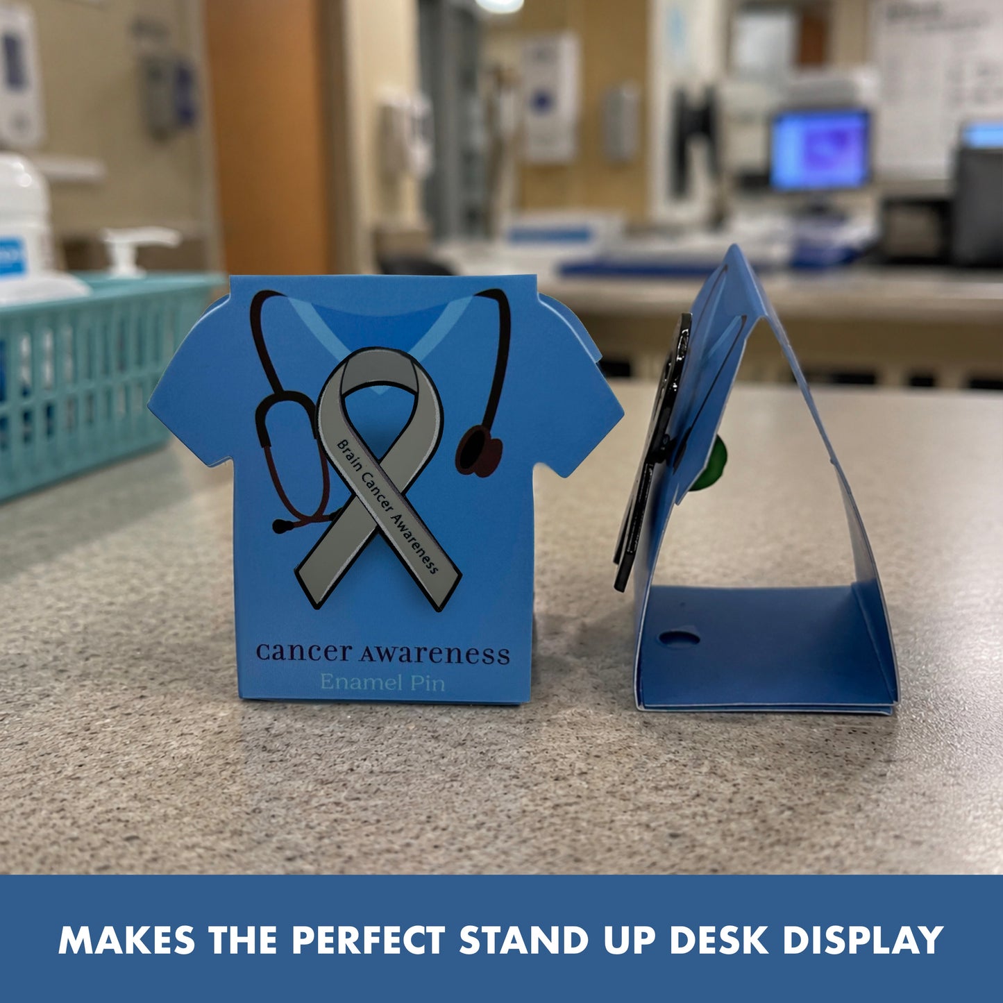 Brain Cancer Awareness Ribbon Pin With Magnet