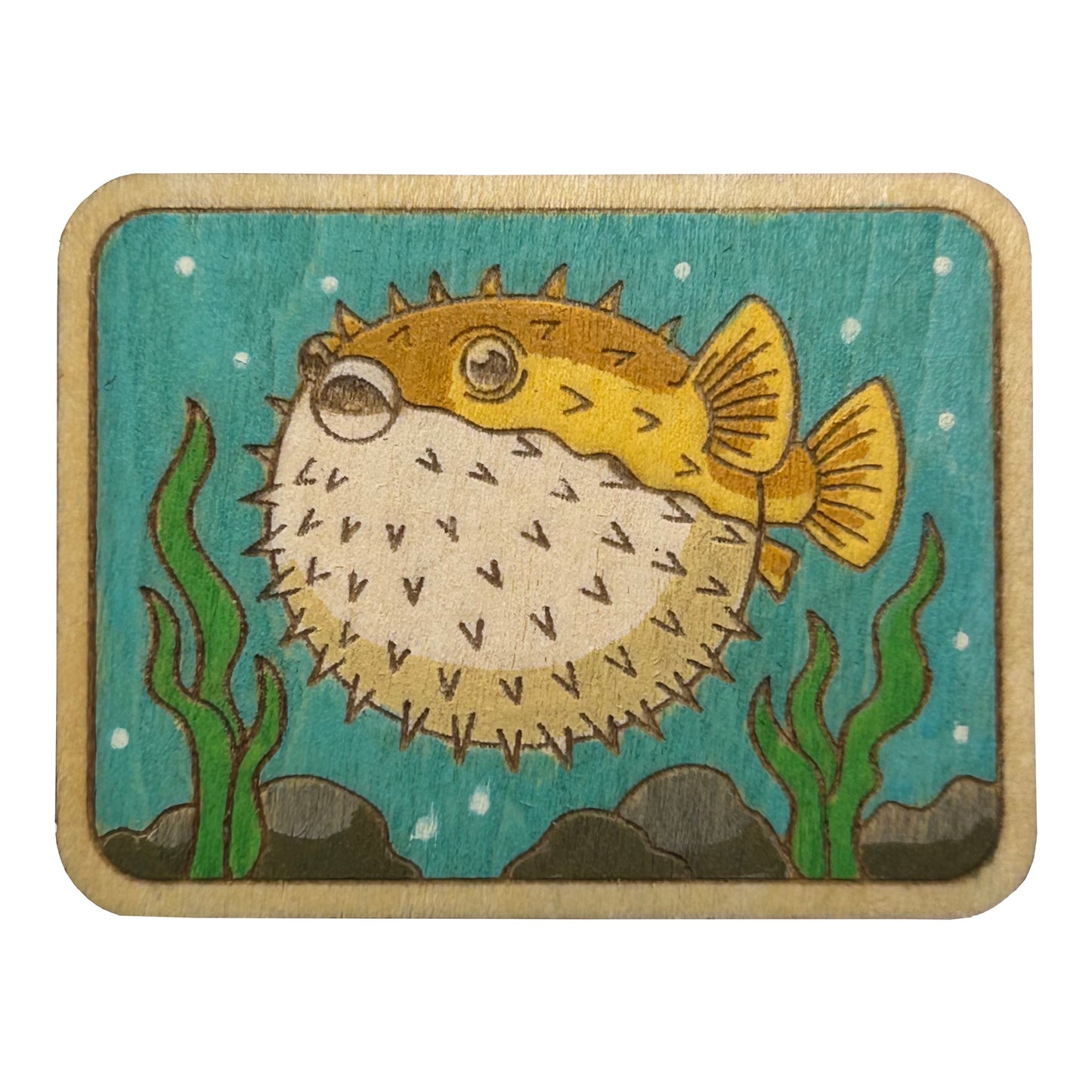 Pufferfish - Wooden Pin & Magnet