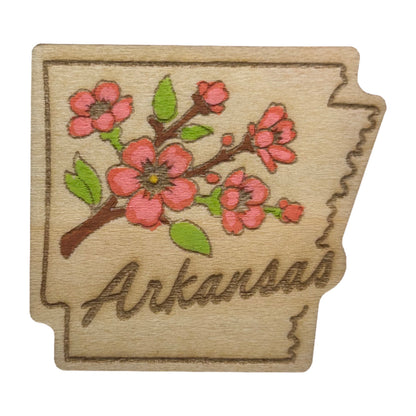 Arkansas Apple Blossoms - Wooden Pin & Magnet