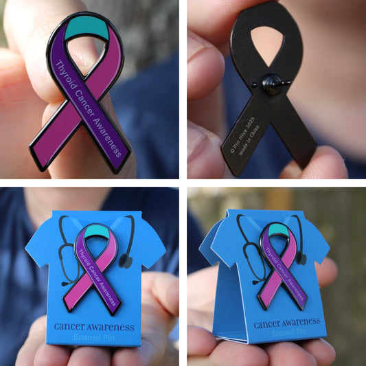 Thyroid Cancer Awareness Ribbon Pin With Magnet