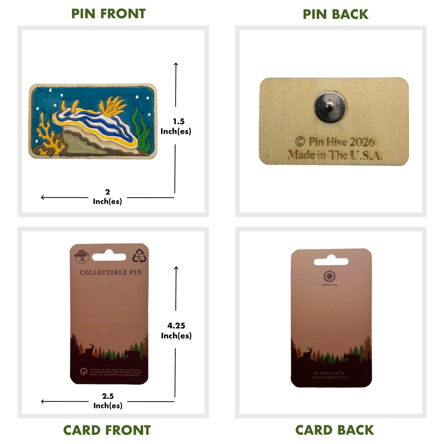 Anna's Magnificent Sea Slug - Wooden Pin & Magnet