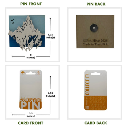 White Glacier in Ocean - Wooden Pin & Magnet