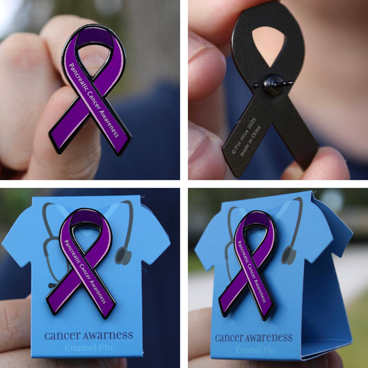 Pancreatic Cancer Awareness Ribbon Pin With Magnet
