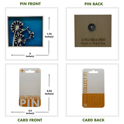 Dandelions Blowing in Wind - Wooden Pin & Magnet