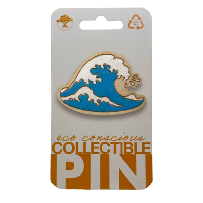 Blue Wave - Wooden Pin & Magnet