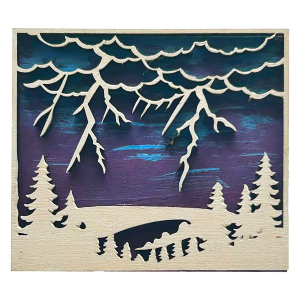 Lightning in Forest - Wooden Pin & Magnet