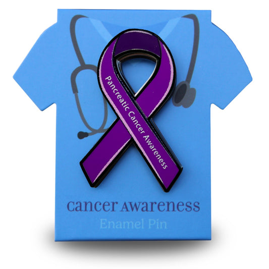 Pancreatic Cancer Awareness Ribbon Pin With Magnet