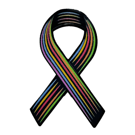 Rainbow Cancer Awareness Ribbon Pin With Magnet