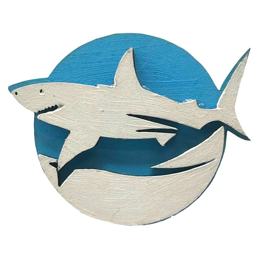 Shark Silhouette - Wooden Pin & Magnet