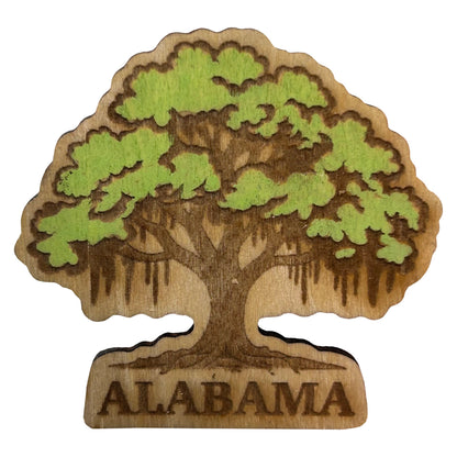 Alabama Southern Live Oak Tree - Wooden Pin & Magnet
