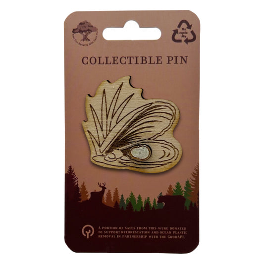 Oyster and Pearl - Wooden Pin & Magnet