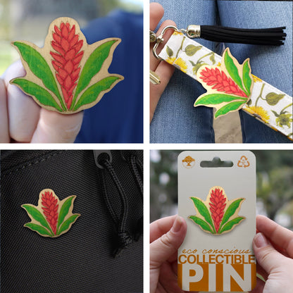 Ginger Plant - Wooden Pin & Magnet