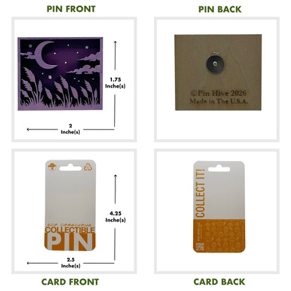 Midnight Wheat Field - Wooden Pin & Magnet