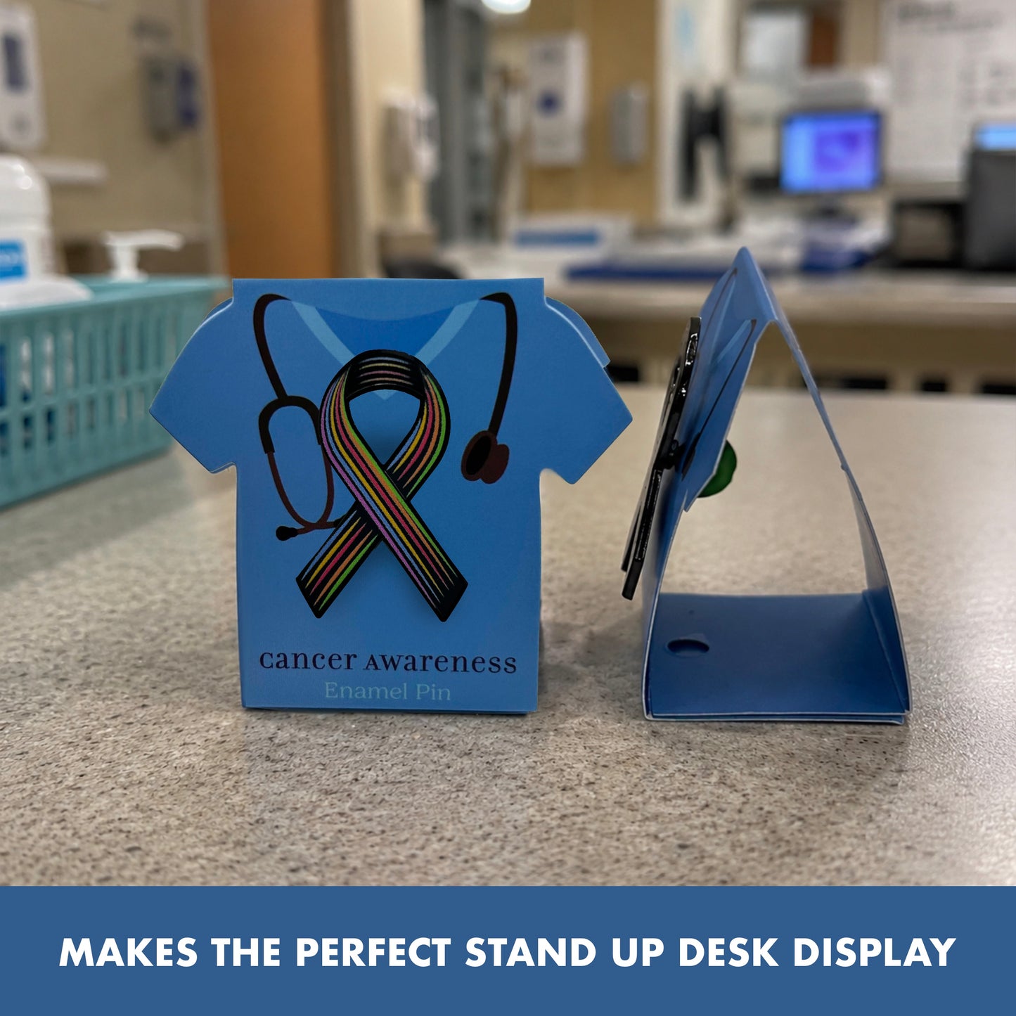 Rainbow Cancer Awareness Ribbon Pin With Magnet
