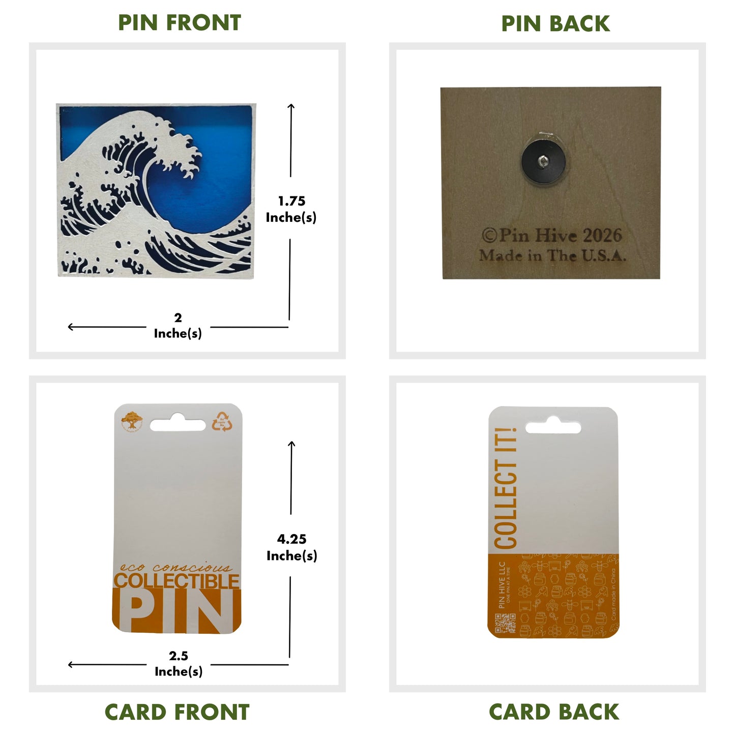 Kanagawa Wave - Wooden Pin & Magnet