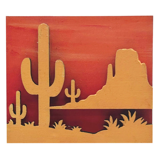 Desert Scene - Wooden Pin & Magnet