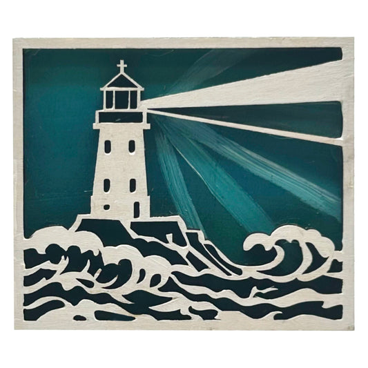 Lighthouse with Waves - Wooden Pin & Magnet