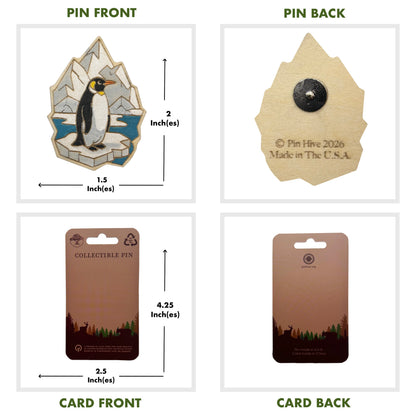 Penguin on Iceberg - Wooden Pin & Magnet