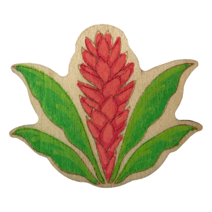 Ginger Plant - Wooden Pin & Magnet