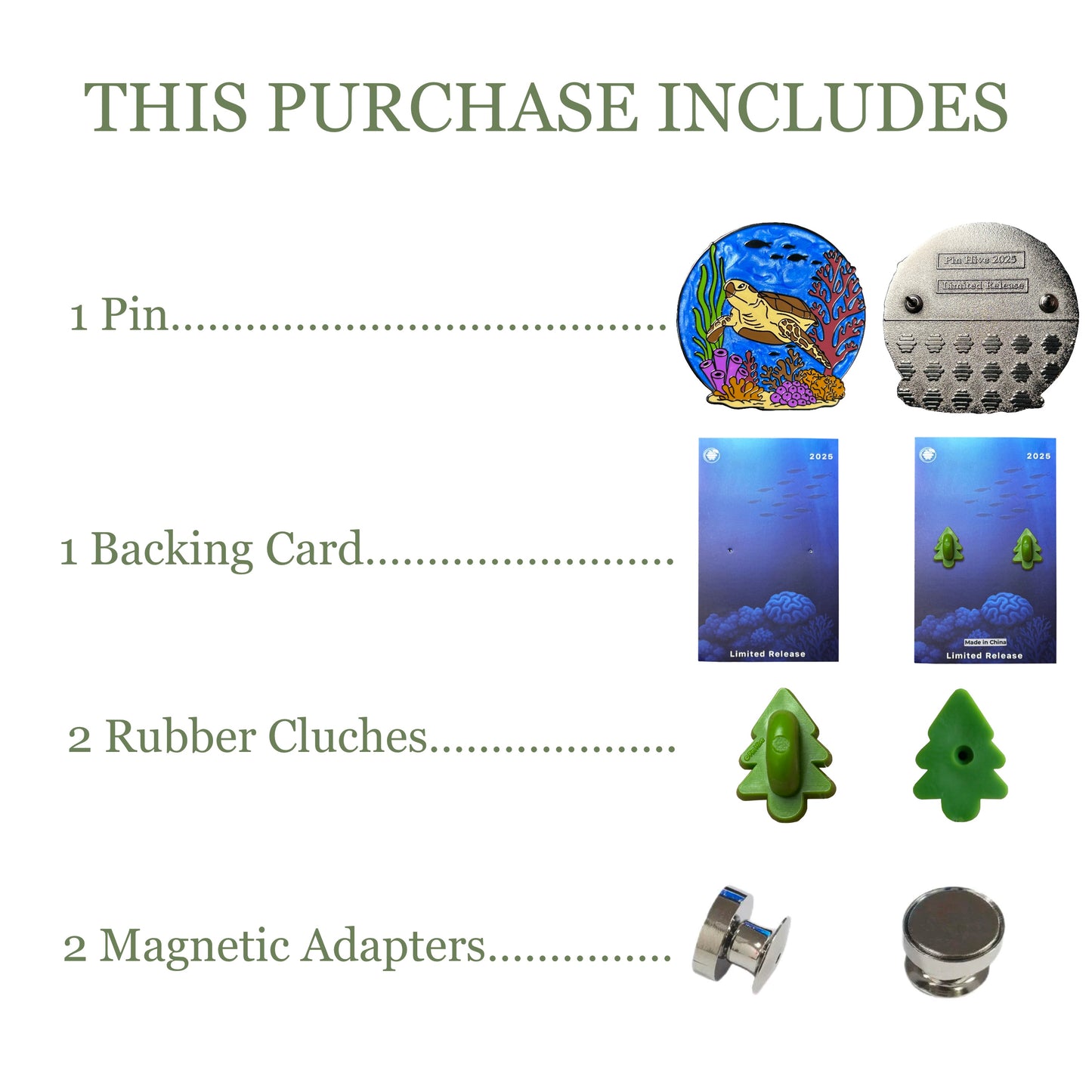 2025 - Green Sea Turtle - Ocean Creatures Series - Limited Release Pin
