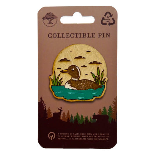 Duck on Water - Wooden Pin & Magnet
