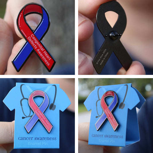 Congenital Heart Defects Awareness Ribbon Pin With Magnet