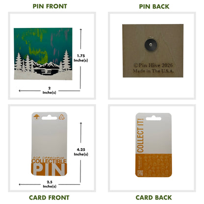 Northern Lights - Wooden Pin & Magnet