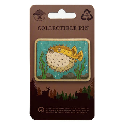Pufferfish - Wooden Pin & Magnet