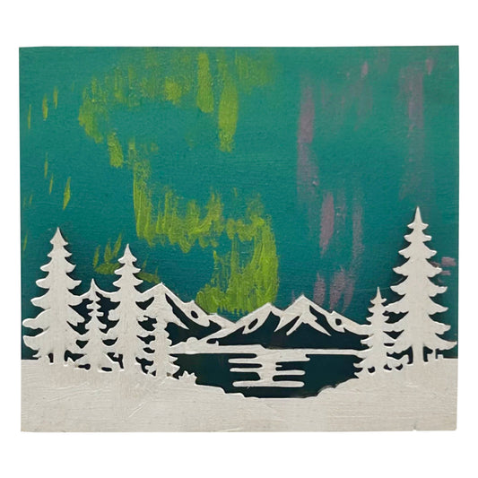 Northern Lights - Wooden Pin & Magnet