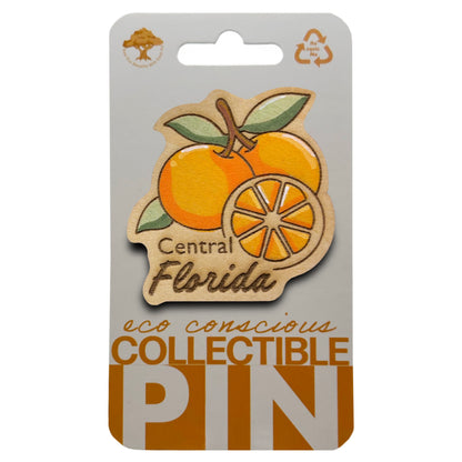 Central Florida Oranges - Wooden Lapel Pin & Magnet