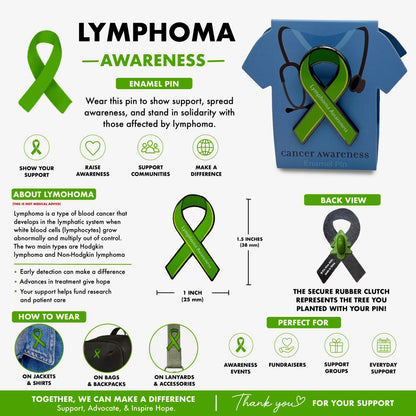 Lymphoma Awareness Ribbon Pin With Magnet