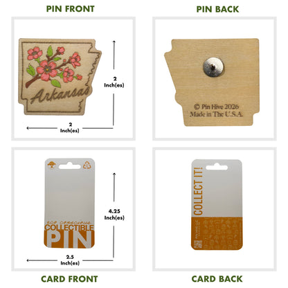 Arkansas Apple Blossoms - Wooden Pin & Magnet