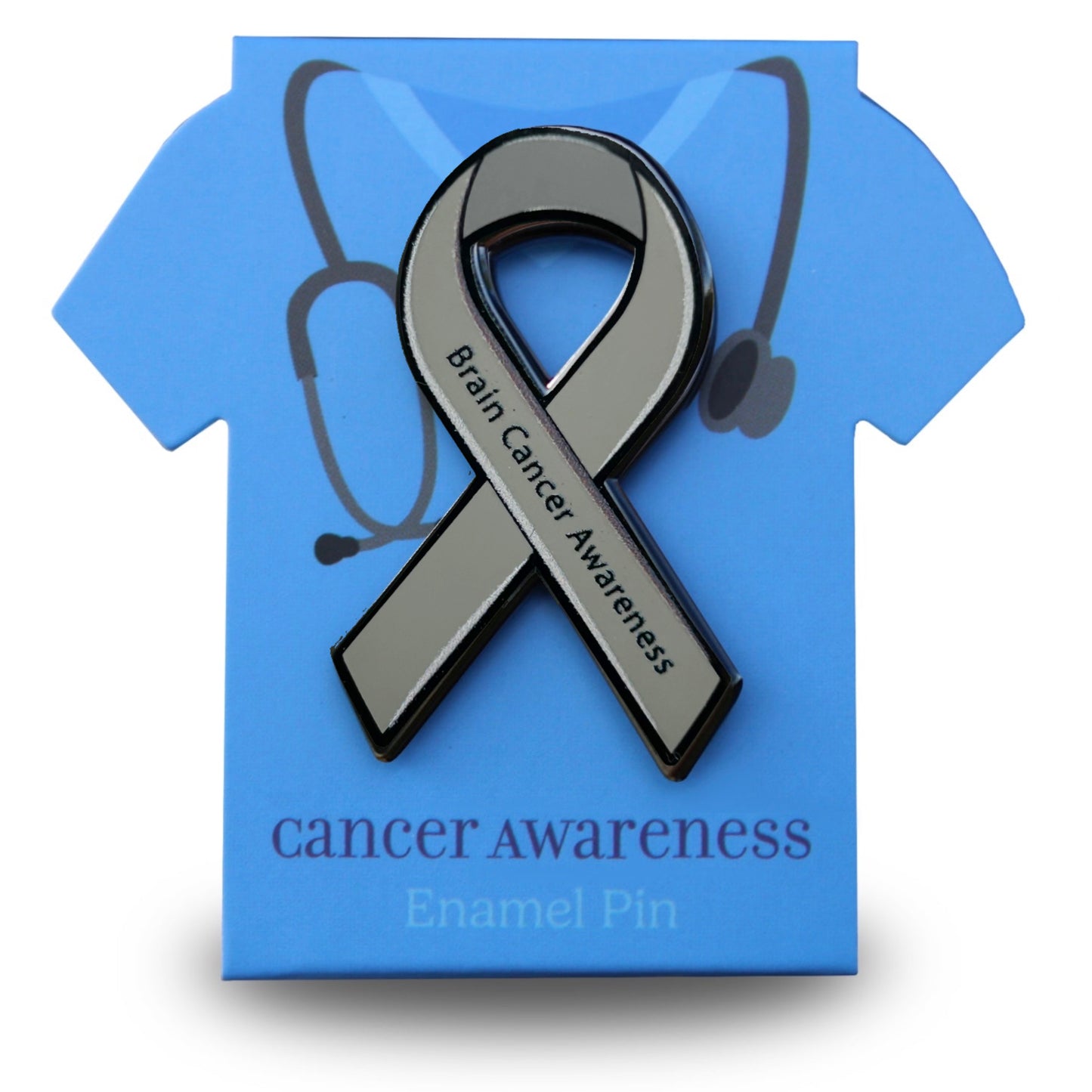 Brain Cancer Awareness Ribbon Pin With Magnet