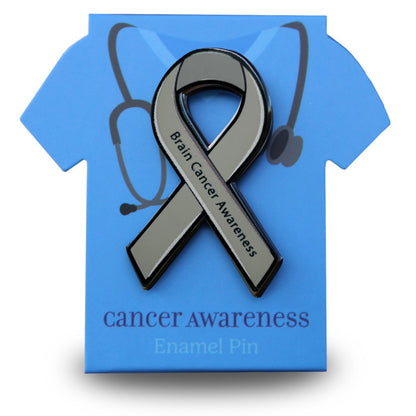 Brain Cancer Awareness Ribbon Pin With Magnet