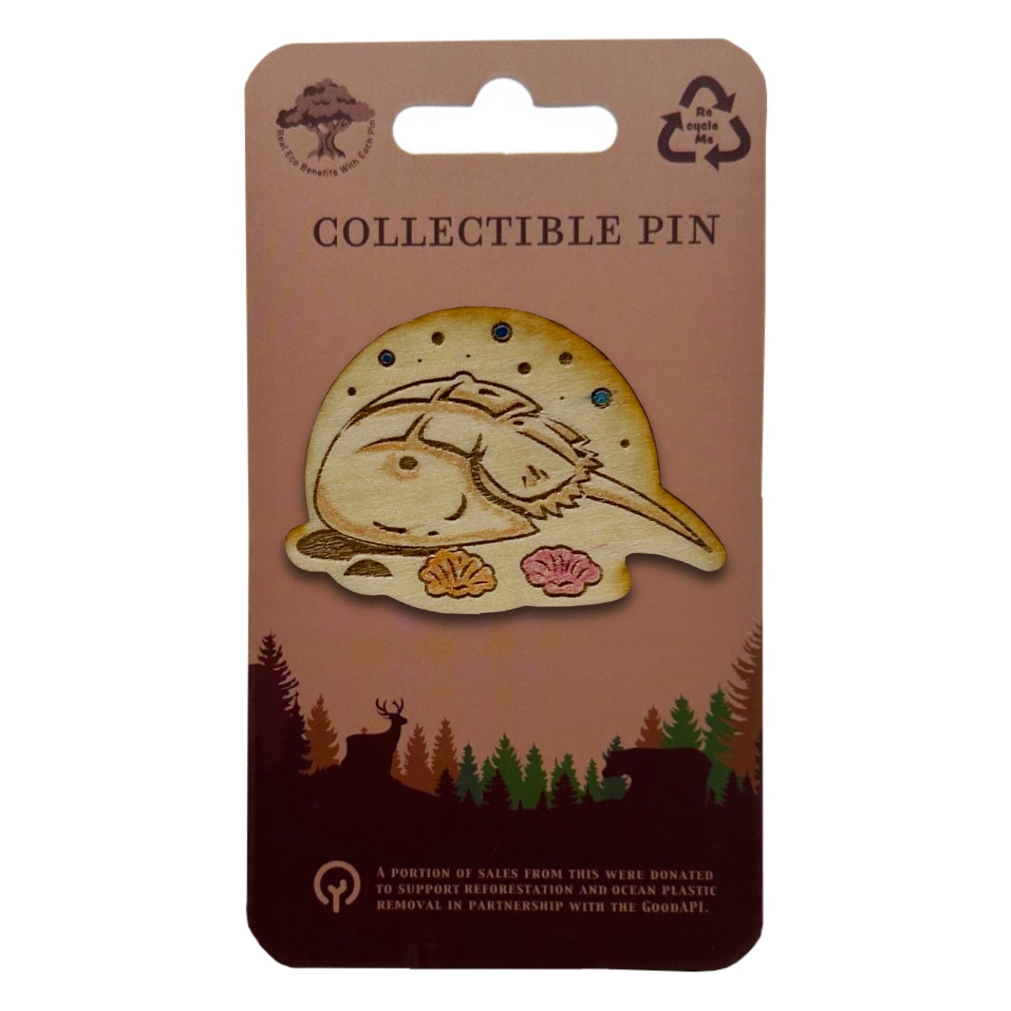 Horseshoe Crab - Wooden Pin & Magnet