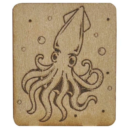 Squid - Wooden Pin & Magnet