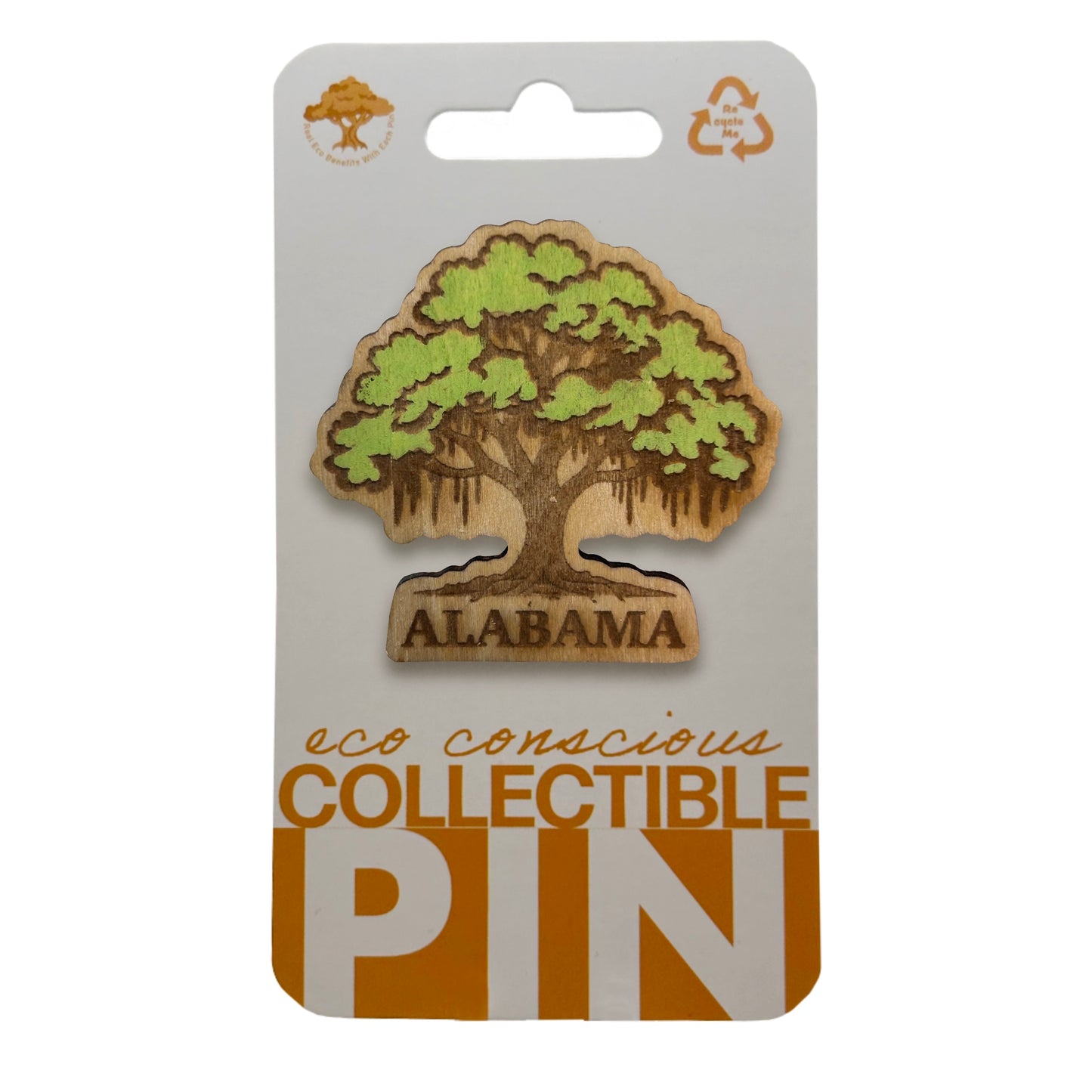 Alabama Southern Live Oak Tree - Wooden Pin & Magnet