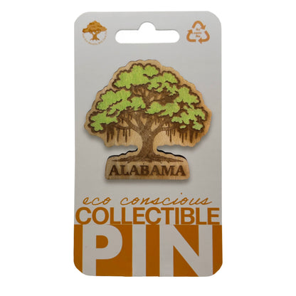 Alabama Southern Live Oak Tree - Wooden Pin & Magnet