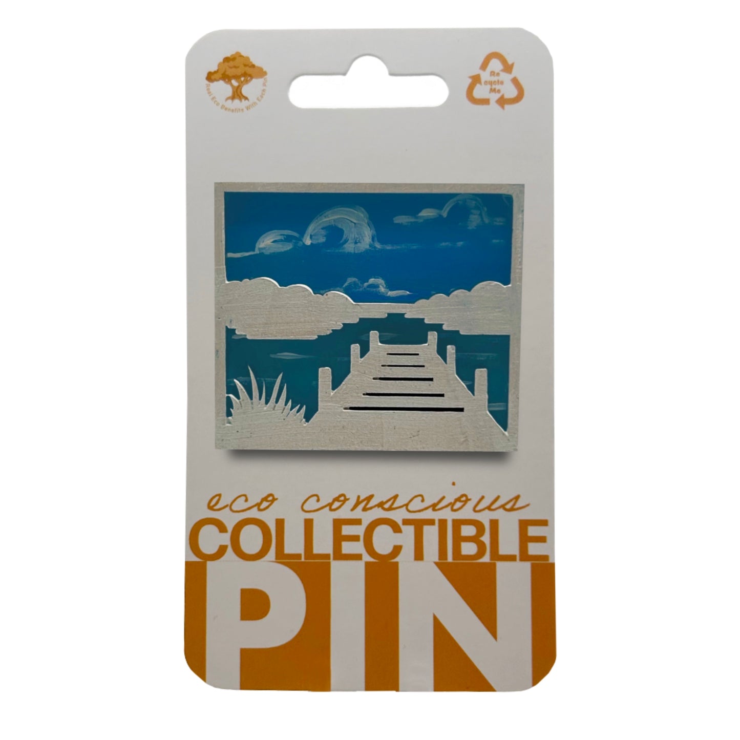 Dock on Water - Wooden Pin & Magnet