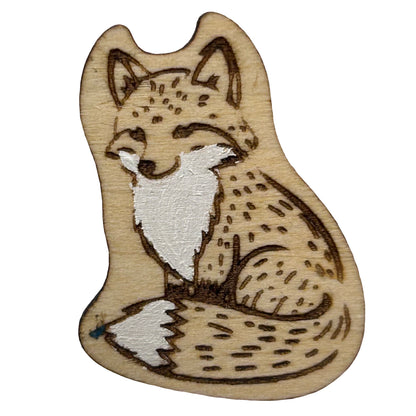 Woodland Fox - Wooden Lapel Pin & Magnet