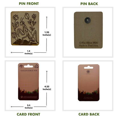 Praying Mantis - Wooden Pin & Magnet
